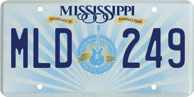 MS license plate MLD249