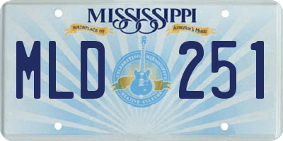 MS license plate MLD251
