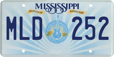 MS license plate MLD252