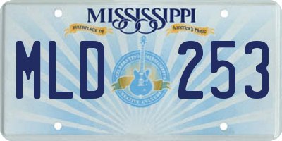 MS license plate MLD253