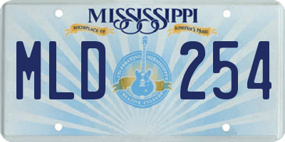 MS license plate MLD254
