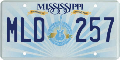 MS license plate MLD257