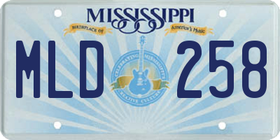 MS license plate MLD258