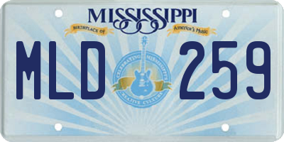 MS license plate MLD259