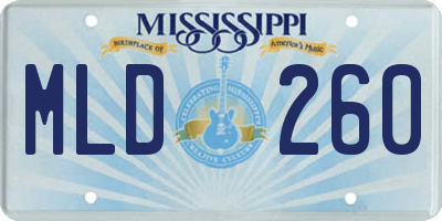 MS license plate MLD260
