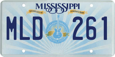 MS license plate MLD261
