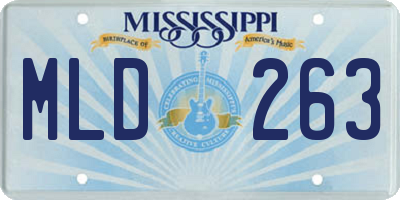 MS license plate MLD263