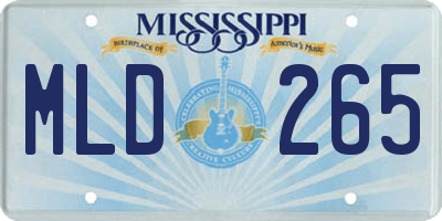 MS license plate MLD265