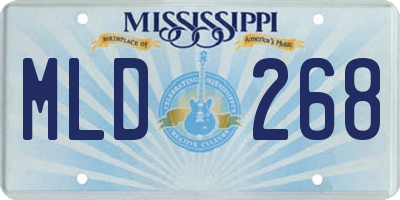 MS license plate MLD268
