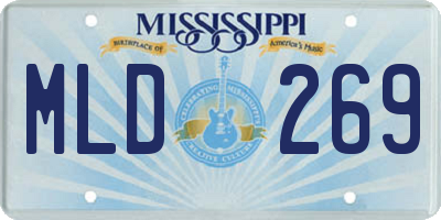 MS license plate MLD269