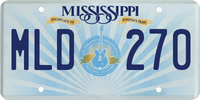 MS license plate MLD270
