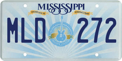 MS license plate MLD272