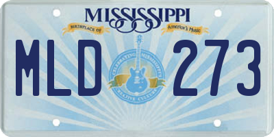 MS license plate MLD273