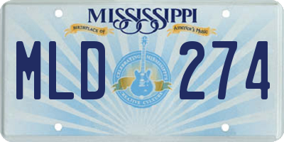 MS license plate MLD274