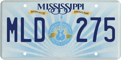 MS license plate MLD275
