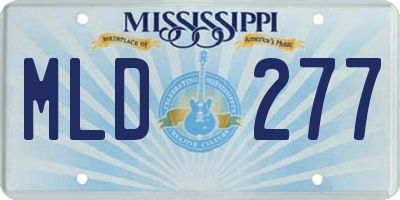 MS license plate MLD277