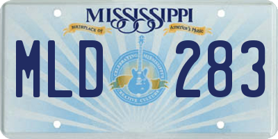MS license plate MLD283