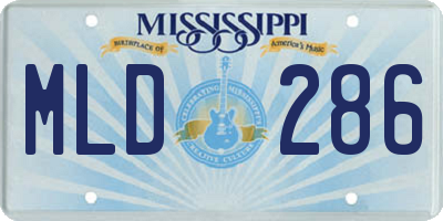 MS license plate MLD286