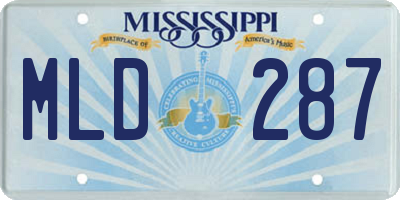 MS license plate MLD287