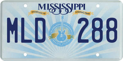 MS license plate MLD288