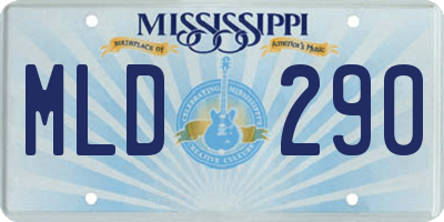 MS license plate MLD290