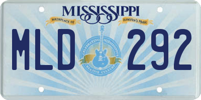 MS license plate MLD292