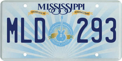 MS license plate MLD293
