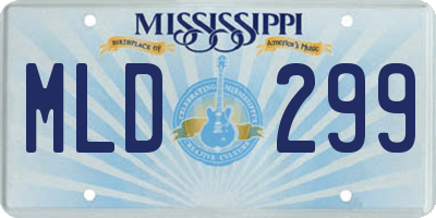 MS license plate MLD299