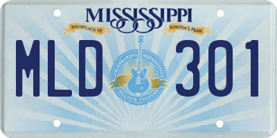MS license plate MLD301