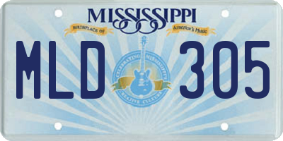 MS license plate MLD305