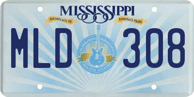 MS license plate MLD308