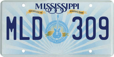 MS license plate MLD309