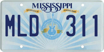 MS license plate MLD311