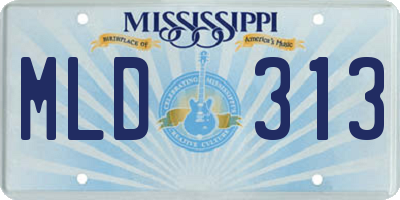 MS license plate MLD313