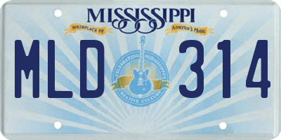 MS license plate MLD314