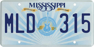 MS license plate MLD315