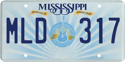 MS license plate MLD317