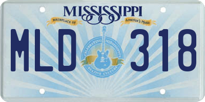 MS license plate MLD318