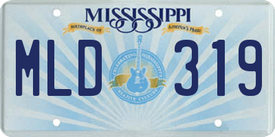 MS license plate MLD319