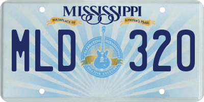 MS license plate MLD320
