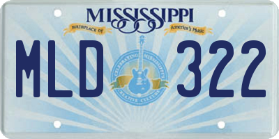 MS license plate MLD322