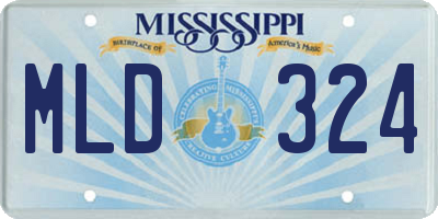 MS license plate MLD324