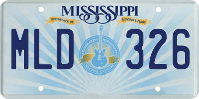 MS license plate MLD326