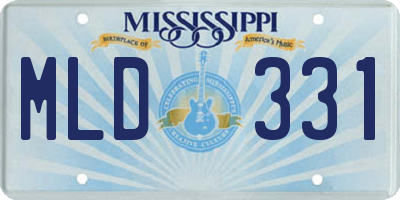 MS license plate MLD331