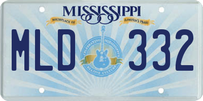 MS license plate MLD332