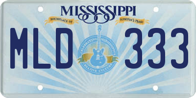 MS license plate MLD333