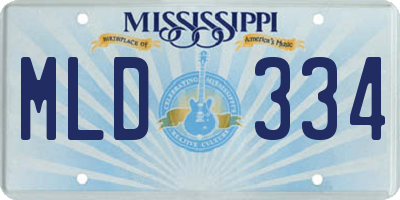 MS license plate MLD334