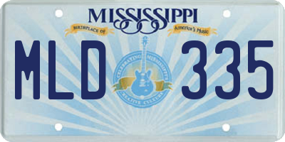 MS license plate MLD335