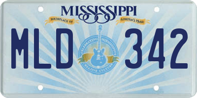 MS license plate MLD342
