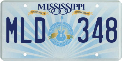 MS license plate MLD348